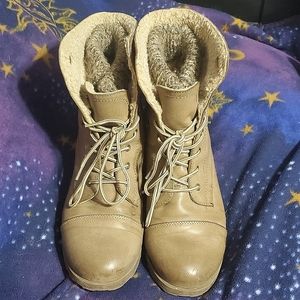 Dusty Ash Brown Rock & Candy Combat Boots W11